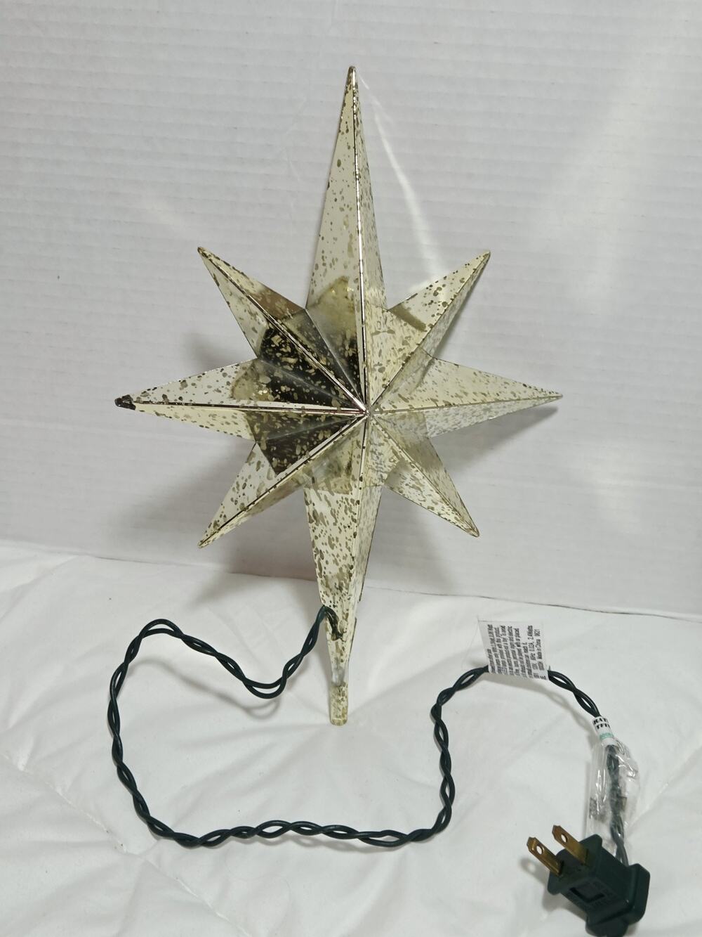 Tree Topper Star Vtg Gold 8 Point Lighted Christmas Plastic Deco Holiday Elegant
